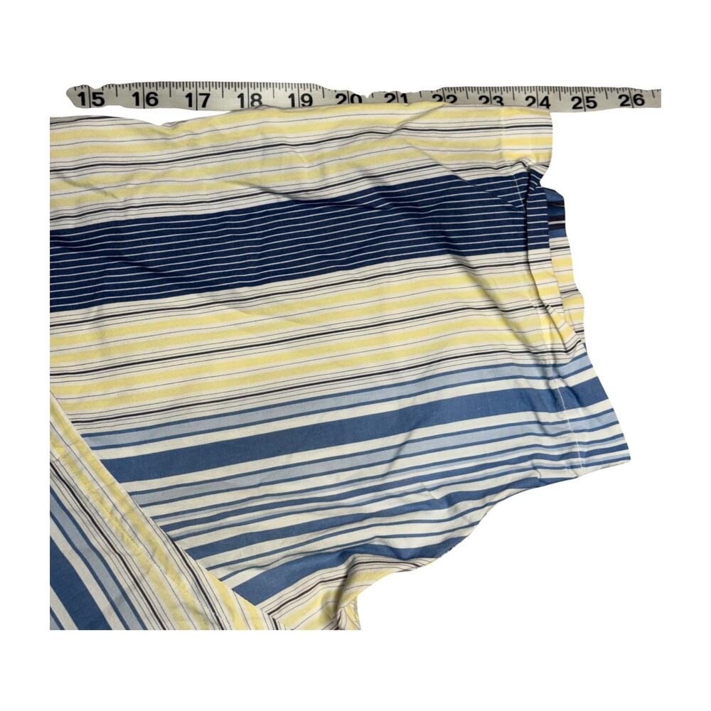 Nautica XXL Striped Short Sleeve Button Down Shirt Blue Yellow Cotton - Picture 6 of 6